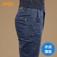 吉普（JEEP）美國正品薄款直筒休閑褲夏季新款男士修身簡約寬松商務長褲子中年 藏藍色 常規(guī) 【官方正品】 34 【適合160斤左右】