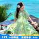 圖圖小象女童碎花裙連衣裙親子法式泡泡袖長裙 綠色170 身高約165-168cm