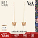 周生生七夕禮物 18K玫瑰金Vx26A皇冠藍寶石彩金耳線女款K金耳飾90599E