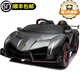 小熒星（xiaoyingxing）蘭博基尼雙座兒童電動(dòng)車(chē)四輪遙控汽車(chē)四驅可坐人寶寶小孩搖擺玩具 豪華版烤漆銀：MP4顯示屏+軟輪皮座椅+14A電瓶 正版授權蘭博基尼