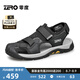 零度Zero涼鞋男2025夏季戶(hù)外休閑沙灘鞋舒適魔術(shù)貼可調(diào)節(jié)男士包頭拖鞋 黑色 【魔術(shù)貼】 42