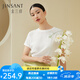 金三塔基礎(chǔ)打底衣女真絲中式印花上衣小衫YSFDA701 絲白8229 L