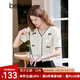 百圖betu女裝2025夏季新款毛針織衫V領(lǐng)精致提花立體蝴蝶結(jié)毛衫2503T11 米白 M