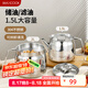 美廚（maxcook）304不銹鋼濾油壺油罐油瓶調(diào)料調(diào)味瓶豬油盆罐帶濾網(wǎng)1.5L MCPJ1600