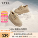 他她（TATA）復古厚底勃肯鞋女鞋加絨保暖單鞋毛毛鞋雪地靴冬WDX24DM4 灰駝（仿毛里） 37