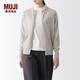 無印良品（MUJI）女式羊毛可水洗高針距圓領(lǐng)開衫長袖針織上衣女裝外套秋季BA1O5A3A 燕麥色 XS (150/76A)
