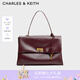 CHARLES&KEITH大號(hào)kerry郵差包大容量腋下包包女包生日七夕禮物CK2-20782514 Mulberry Plum紫紅色 大包