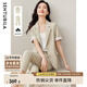 尚都比拉夏季商務(wù)休閑西服套裝女單排兩?？鄱绦湫∥鞣滹@瘦九分直筒褲
