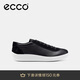 愛(ài)步（ECCO）25年夏季新款牛皮平底休閑德訓(xùn)板鞋 柔酷零點(diǎn)男鞋537754 黑色43