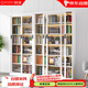 鋼信玻璃門書柜推拉門展示柜客廳書房置物收納柜帶鎖防塵移門鋼制書架