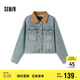 森馬（Semir）森柔牛仔|牛仔外套女短款翻領(lǐng)做舊秋夾克小個子街頭103524108001