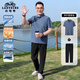 老爺車（LAOYECHE）父親節(jié)禮物實用送爸爸夏季運動套裝中年男士涼感短袖t恤男兩件套