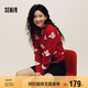 森馬（Semir）[商場(chǎng)同款]迪士尼米奇紅色毛衣女25年絞花寬松針織衫101125107004
