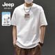 JEEP SPIRIT吉普純棉短袖t恤男夏季220G重磅寬松復(fù)古半袖潮流港風(fēng)男士上衣