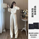 薩拉維夫 SLLAVIF品牌新中式國風(fēng)休閑運動套裝女春洋派顯瘦設(shè)計感小眾衛(wèi)衣闊腿褲女 杏色套裝 S (100斤以內(nèi))