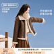 香影美拉德皮毛一體外套女短款2024冬季新款小個子仿生皮草pu上衣 咖啡 M