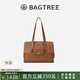 BAGTREE【明星同款】包包樹海豚包植鞣牛皮輕奢托特包大容量女士通勤女包 中號-烤棕色 能裝A4資料 高級小眾