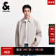 杰克·瓊斯（JACK&JONES）25年男裝秋季PU夾克男士翻領(lǐng)松緊下擺寬松短款休閑仿皮衣外套男 C02倫敦霧 M （175）