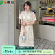 惟友連衣裙胖妹妹夏裝胖mm200斤國風改良版旗袍裙 燕麥黃 2XL 【尺碼偏大】 建議150-170斤