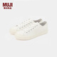 無印良品（MUJI）男女通用不易疲勞不易沾水運(yùn)動(dòng)鞋無性別男款女款小白鞋帆布鞋鞋子 米白色1A 35 碼/225mm（尺碼偏大拍小一碼）