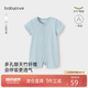babylove嬰兒連體衣夏季薄款透氣短袖哈衣爬爬服純色睡衣寶寶休閑衣服夏裝