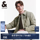 杰克·瓊斯（JACK&JONES）男裝衣服秋冬燈芯絨拼接輕薄羽絨服男短款夾克襯衫式外套男士保暖 E06 淺橄欖綠 M 175