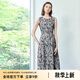 顏域百搭圓領背心裙女2025早春新款簡約通勤氣質中長款無袖連衣裙 灰色 2XL
