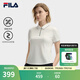 FILA 斐樂官方女子針織短袖領(lǐng)航POLO衫2025夏季新款時(shí)尚休閑涼感上衣 云白-WT L 170/88A/L