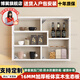 博翼新款吊柜實(shí)木酒柜墻上壁掛式博古架客廳多寶閣餐廳儲物多層置物架 暖白-80長(cháng)15深60高（無(wú)門(mén)）