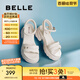 百麗（Belle）厚底增高涼鞋女2025夏季新款商場同款真皮質(zhì)感涼鞋D7Z2DBL5 米白 36 (230mm)
