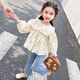 哈羅小黃鴨 HAL.DUCK女童洋氣花朵襯衫春夏季2025新款寶寶可愛(ài)娃娃衫小童寬松長(cháng)袖上衣 圖片色 90 【建議身高85左右】