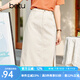 betu百圖女裝牛仔半身裙高腰A字修身包臀女式中長款裙子2107T46 杏色 L