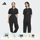 adidas情侶款加厚毛圈直筒束腳運動褲男女阿迪達(dá)斯官方輕運動   黑色   XXS