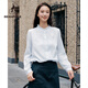 beanpole【新品】濱波2025早秋女士優(yōu)雅氣質(zhì)時(shí)尚木耳邊領(lǐng)長袖襯衫 天藍(lán)色 S 160/84A