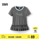 森馬（Semir）短袖T恤女印花撞色修身小眾2025夏季甜美荷葉邊上衣107425100098
