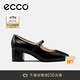 愛步（ECCO）瑪麗珍鞋女鞋 2025年夏季新款倪妮同款高跟鞋淺口單鞋 型塑290963 黑色29096301001 37