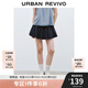 UR2025夏季新款女裝復古休閑松緊腰抽繩短款牛仔半裙UYU850096 靛藍 M