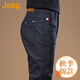 吉普（JEEP）美國正品高端寬松直筒休閑褲男士秋季新款彈力修身商務(wù)長褲子中年 黑色 常規(guī) 【官方正品】 33 【適合150斤左右】