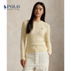 Polo Ralph Lauren 拉夫勞倫  女裝 經(jīng)典款絞花編結棉質(zhì)圓領(lǐng)針織衫RL26838 101-米黃色 M