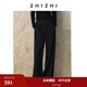 致知重磅新品| 雙聲子 通勤闊腿褲女25春季新款百搭仿醋酸休閑垂感褲 黛黑色 M