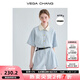 VEGA CHANG黑色連體短褲女夏2025年新款高級感娃娃領(lǐng)小個(gè)子連體衣 藍(lán)色 M