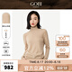 GOBI戈壁【七夕禮物】高領(lǐng)雙翻領(lǐng)短款寬松毛衣長袖衫女士打底山針織衫 米白色02B XS