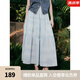 ELLE波嬉印花半身裙女2025夏新款度假松緊腰高級(jí)感氣質(zhì)a字裙長(zhǎng)裙 藍(lán)色 M