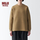 無印良品（MUJI）Labo 男女通用 可水洗圓領(lǐng)毛衣 男女同款秋冬針織衫 米色 XL（180/96A）