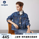 Navigare意大利小帆船女士短外套秋冬復(fù)古牛仔服純棉親膚休閑簡(jiǎn)約夾克外套 方鈉石藍(lán) M