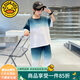 G.DUCKKIDS童裝男童夏裝套裝新款兒童衣服夏天薄款男孩吊染t恤中大童兩件套 漸變灰色【限時(shí)優(yōu)惠】 160 建議身高150-160年齡12-13