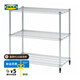 宜家（IKEA）OMAR奧馬爾擱板組合收納置物架現(xiàn)代簡約銀色戶外和陽臺用 電鍍擱架單元92x50x94cm