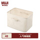 無印良品（MUJI）聚酯纖維棉麻混紡軟盒/長方形/中 原色