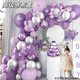 高級感氣球布置生日紫色氣球套裝男女孩子周歲生日裝扮氣球女友 紫色乳膠氣球鏈【一份裝】