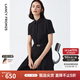 朗姿【尖貨補(bǔ)單】黑白色顯瘦輕禮服襯衫連衣裙女夏新款復(fù)古小黑裙裙子 黑色 M 160/80A